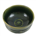 Japanese Ceramic Green Tea Bowl Matcha Chawan Vtg Oribe Ware Green CHB43
