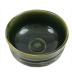 Japanese Ceramic Green Tea Bowl Matcha Chawan Vtg Oribe Ware Green CHB43