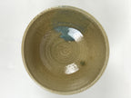 Japanese Ceramic Green Tea Bowl Matcha Chawan Vtg Pottery Beige Blue CHB115