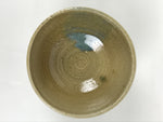 Japanese Ceramic Green Tea Bowl Matcha Chawan Vtg Pottery Beige Blue CHB115
