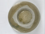 Japanese Ceramic Green Tea Bowl Matcha Chawan Vtg Pottery Beige Blue CHB115