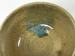Japanese Ceramic Green Tea Bowl Matcha Chawan Vtg Pottery Beige Blue CHB115
