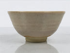 Japanese Ceramic Green Tea Bowl Matcha Chawan Vtg Pottery Beige White CHB165