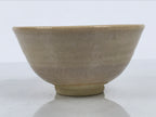 Japanese Ceramic Green Tea Bowl Matcha Chawan Vtg Pottery Beige White CHB165