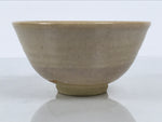 Japanese Ceramic Green Tea Bowl Matcha Chawan Vtg Pottery Beige White CHB165