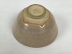 Japanese Ceramic Green Tea Bowl Matcha Chawan Vtg Pottery Beige White CHB165