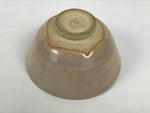 Japanese Ceramic Green Tea Bowl Matcha Chawan Vtg Pottery Beige White CHB165