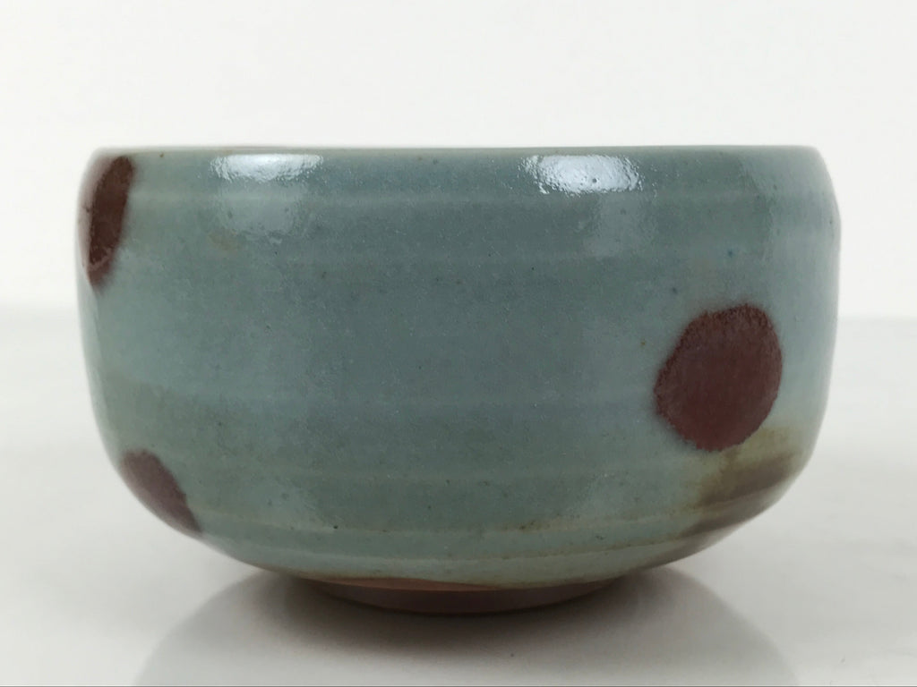 Japanese Ceramic Green Tea Bowl Matcha Chawan Vtg Pottery Blue Gray Brown CHB118