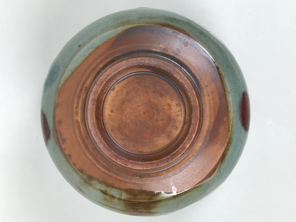 Japanese Ceramic Green Tea Bowl Matcha Chawan Vtg Pottery Blue Gray Brown CHB118