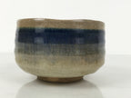 Japanese Ceramic Green Tea Bowl Matcha Chawan Vtg Pottery Blue Gray CHB123