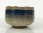Japanese Ceramic Green Tea Bowl Matcha Chawan Vtg Pottery Blue Gray CHB123