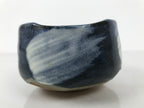 Japanese Ceramic Green Tea Bowl Matcha Chawan Vtg Pottery Blue White CHB129