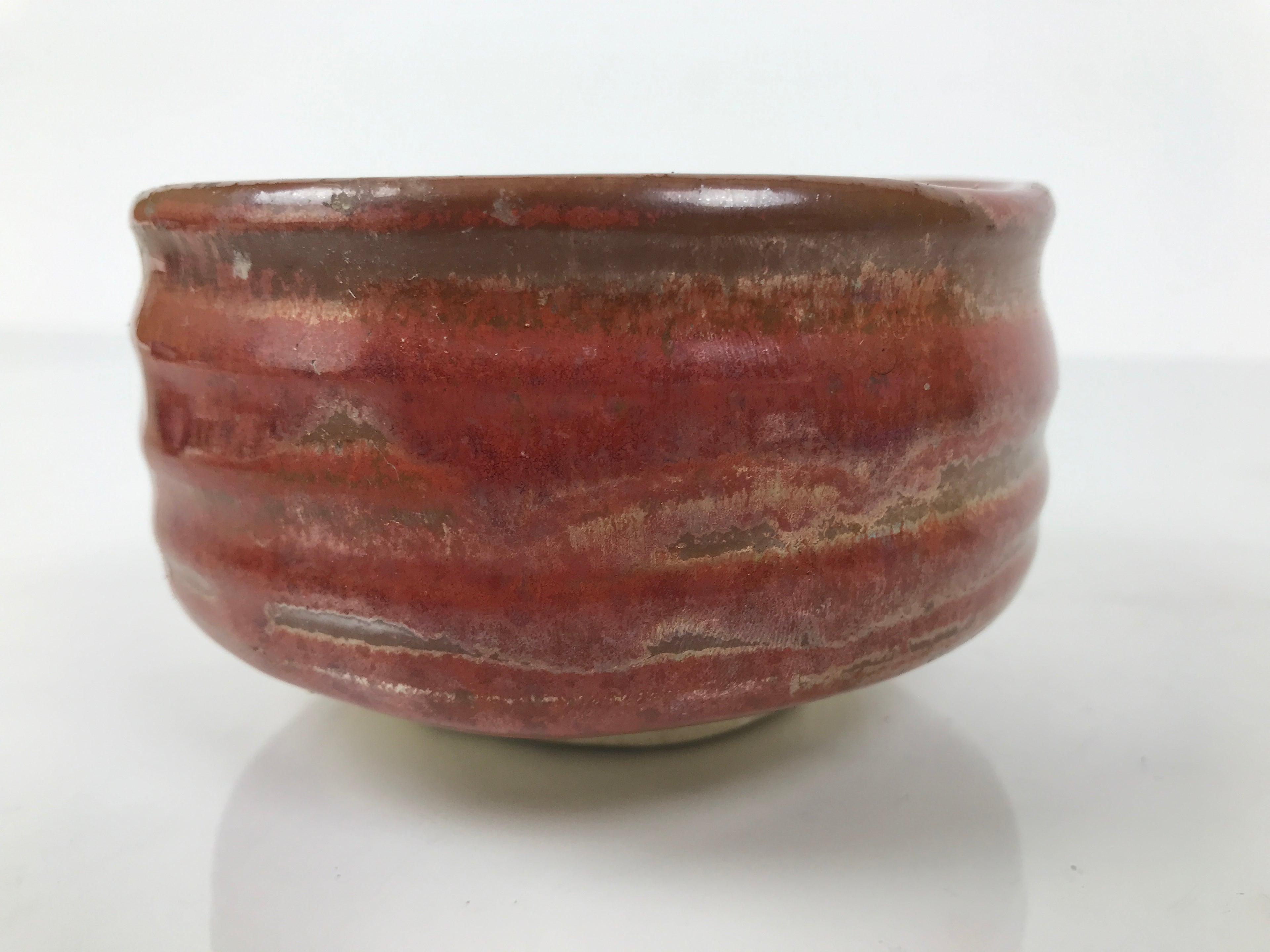 Japanese Ceramic Green Tea Bowl Matcha Chawan Vtg Pottery Brown CHB126
