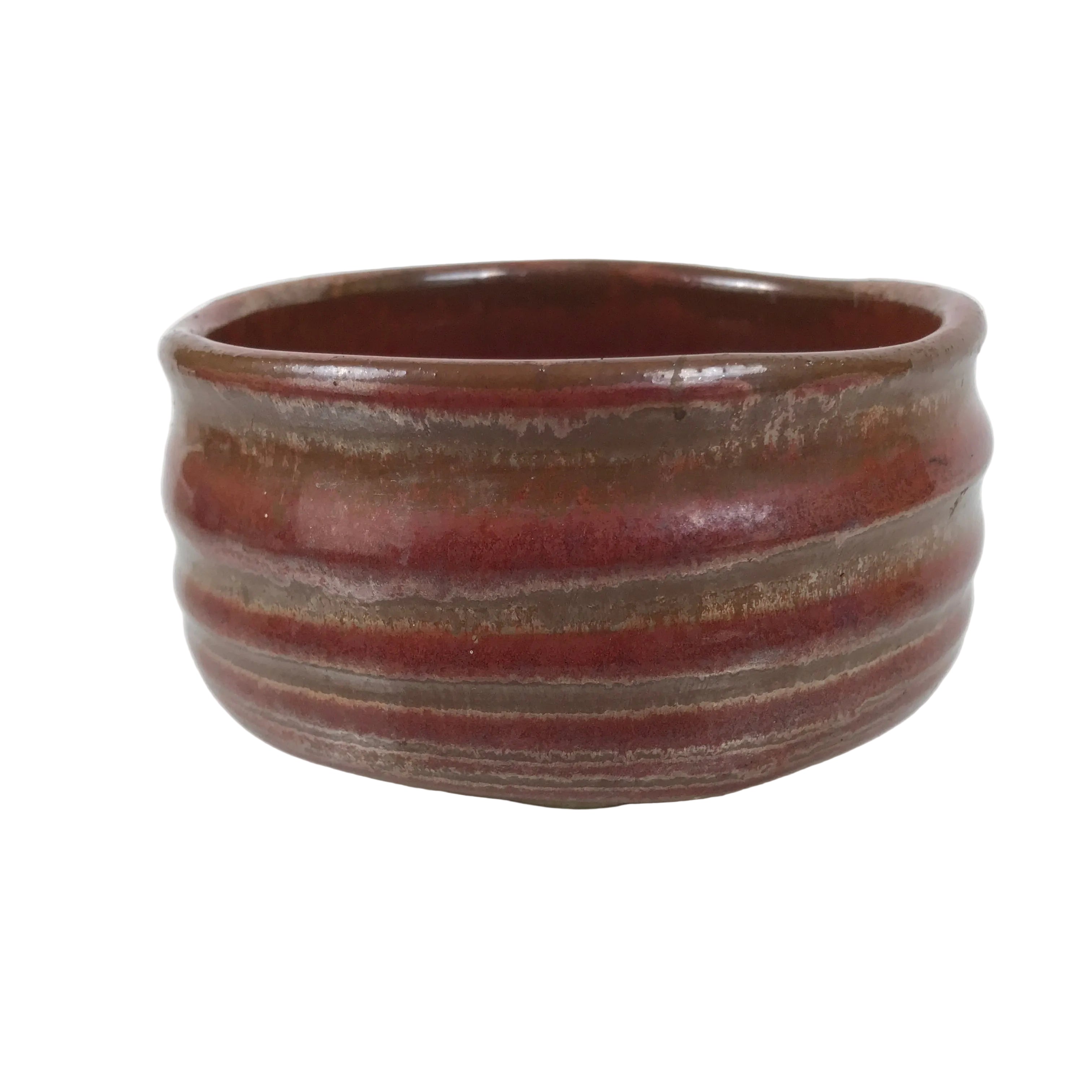 Japanese Ceramic Green Tea Bowl Matcha Chawan Vtg Pottery Brown CHB126