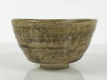 Japanese Ceramic Green Tea Bowl Matcha Chawan Vtg Pottery Brown Crest CHB116
