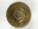 Japanese Ceramic Green Tea Bowl Matcha Chawan Vtg Pottery Brown Crest CHB116