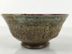 Japanese Ceramic Green Tea Bowl Matcha Chawan Vtg Pottery Brown Green CHB120
