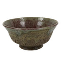 Japanese Ceramic Green Tea Bowl Matcha Chawan Vtg Pottery Brown Green CHB120