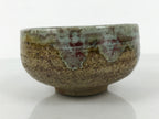 Japanese Ceramic Green Tea Bowl Matcha Chawan Vtg Pottery Brown Green CHB122
