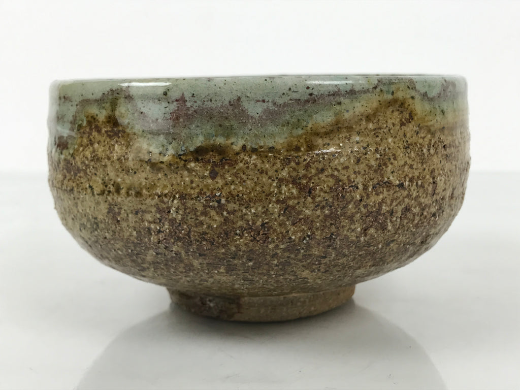 Japanese Ceramic Green Tea Bowl Matcha Chawan Vtg Pottery Brown Green CHB122
