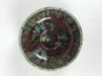 Japanese Ceramic Green Tea Bowl Matcha Chawan Vtg Pottery Brown Green CHB122