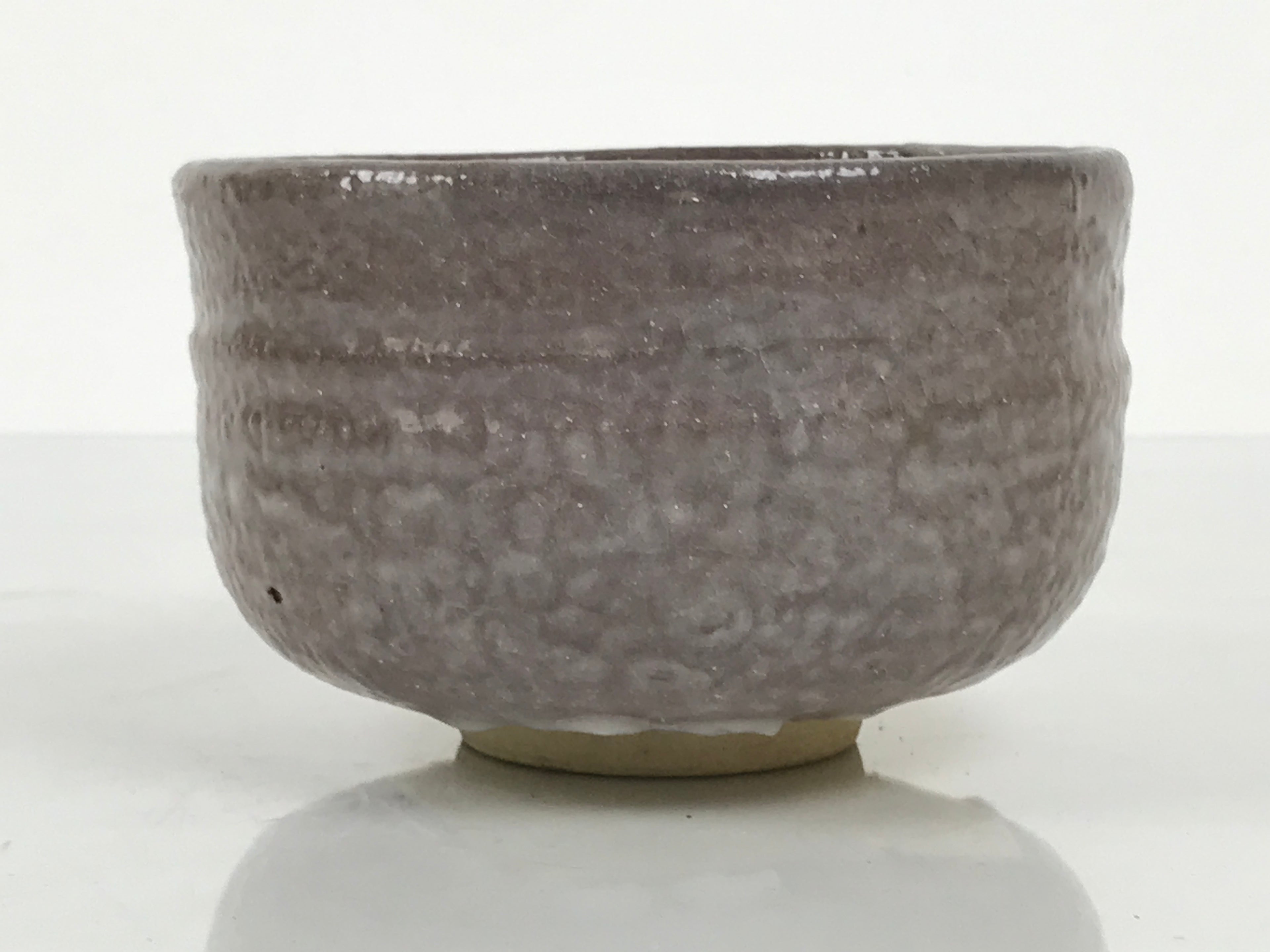 Japanese Ceramic Green Tea Bowl Matcha Chawan Vtg Pottery Brown White CHB150