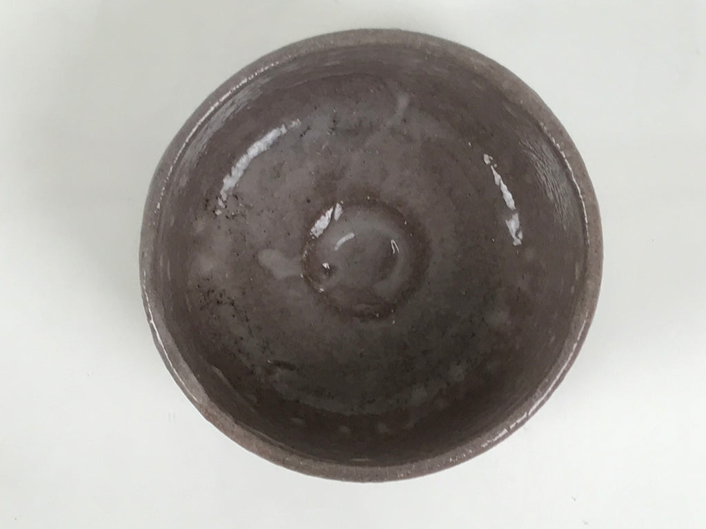 Japanese Ceramic Green Tea Bowl Matcha Chawan Vtg Pottery Brown White CHB150