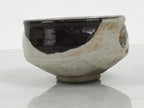 Japanese Ceramic Green Tea Bowl Matcha Chawan Vtg Pottery Brown White CHB156