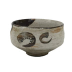 Japanese Ceramic Green Tea Bowl Matcha Chawan Vtg Pottery Brown White CHB156