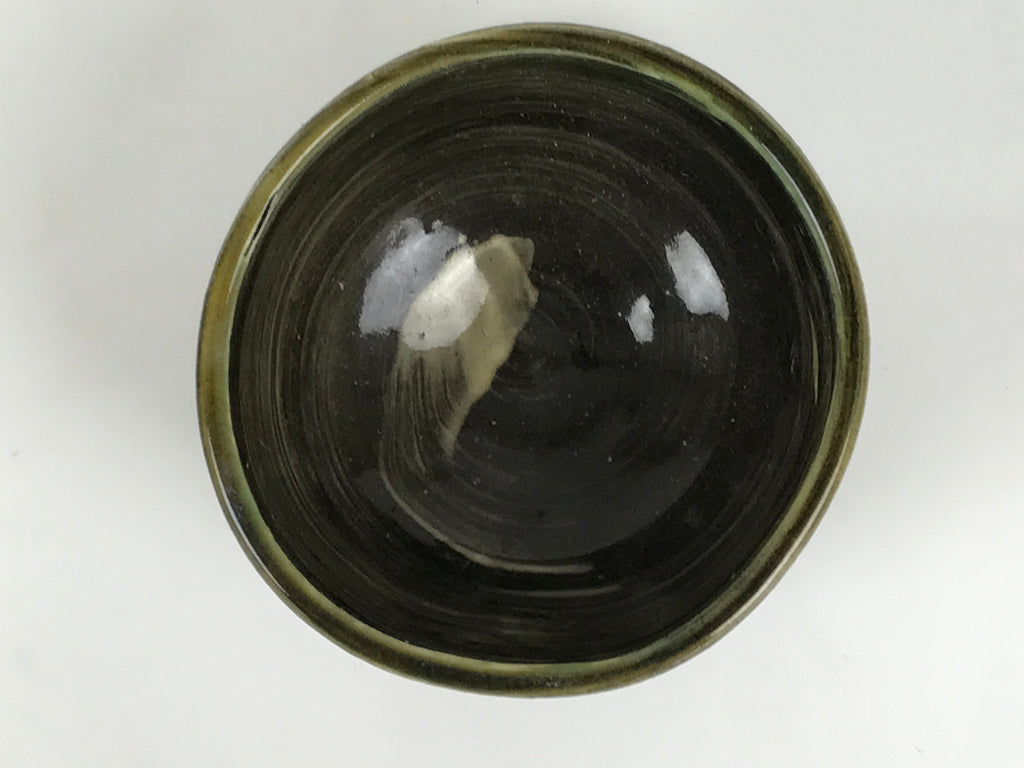 Japanese Ceramic Green Tea Bowl Matcha Chawan Vtg Pottery Brush Stroke CHB154
