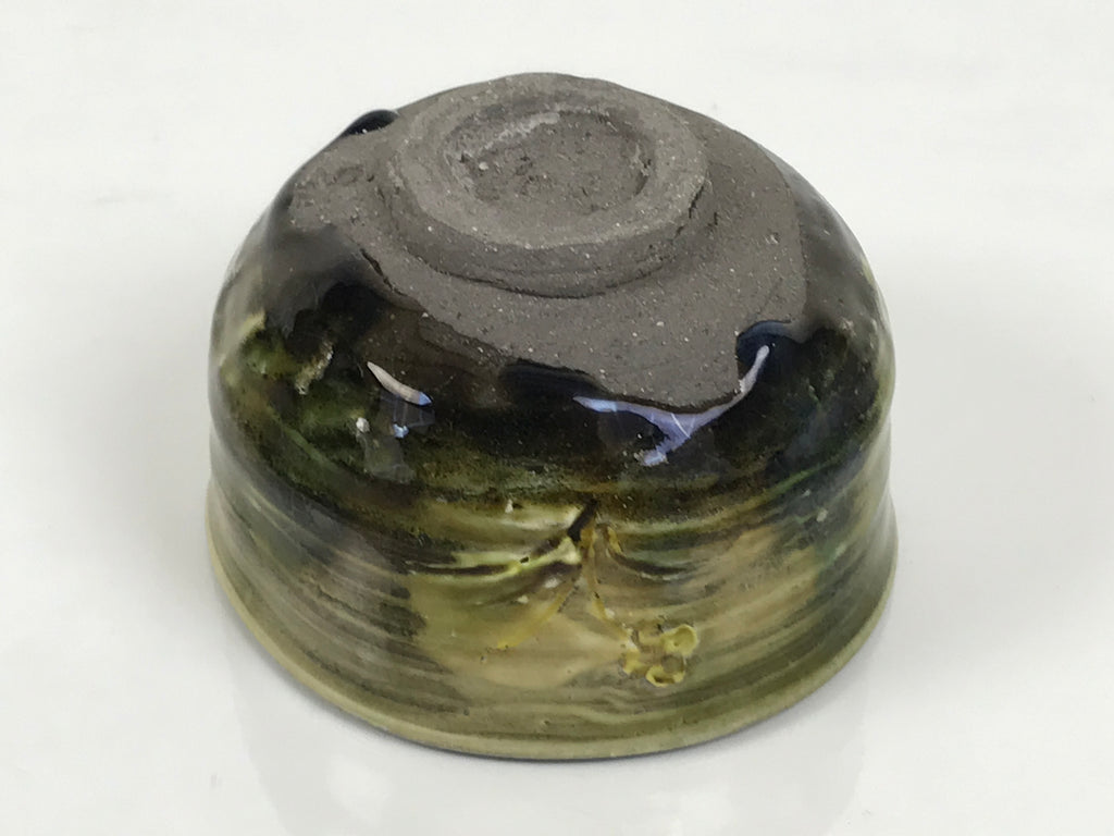 Japanese Ceramic Green Tea Bowl Matcha Chawan Vtg Pottery Brush Stroke CHB154