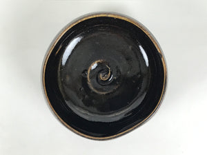 Japanese Ceramic Green Tea Bowl Matcha Chawan Vtg Pottery Dark