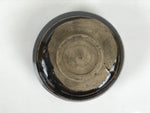 Japanese Ceramic Green Tea Bowl Matcha Chawan Vtg Pottery Dark Brown CHB158