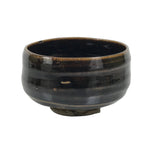 Japanese Ceramic Green Tea Bowl Matcha Chawan Vtg Pottery Dark Brown CHB158