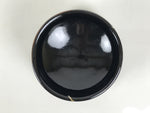 Japanese Ceramic Green Tea Bowl Matcha Chawan Vtg Pottery Glossy Black CHB164