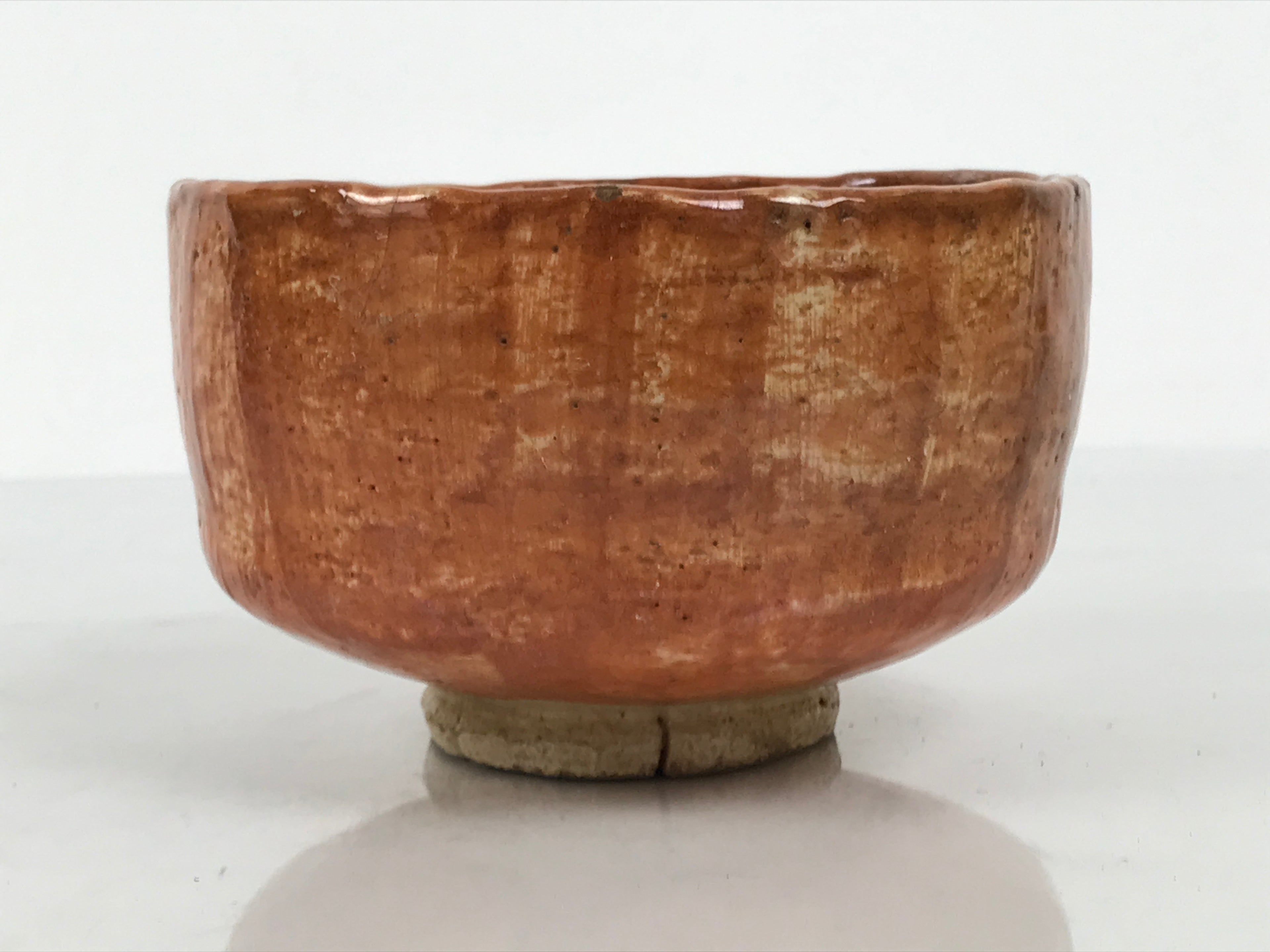 Japanese Ceramic Green Tea Bowl Matcha Chawan Vtg Pottery Glossy Brown CHB166