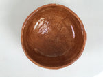 Japanese Ceramic Green Tea Bowl Matcha Chawan Vtg Pottery Glossy Brown CHB166