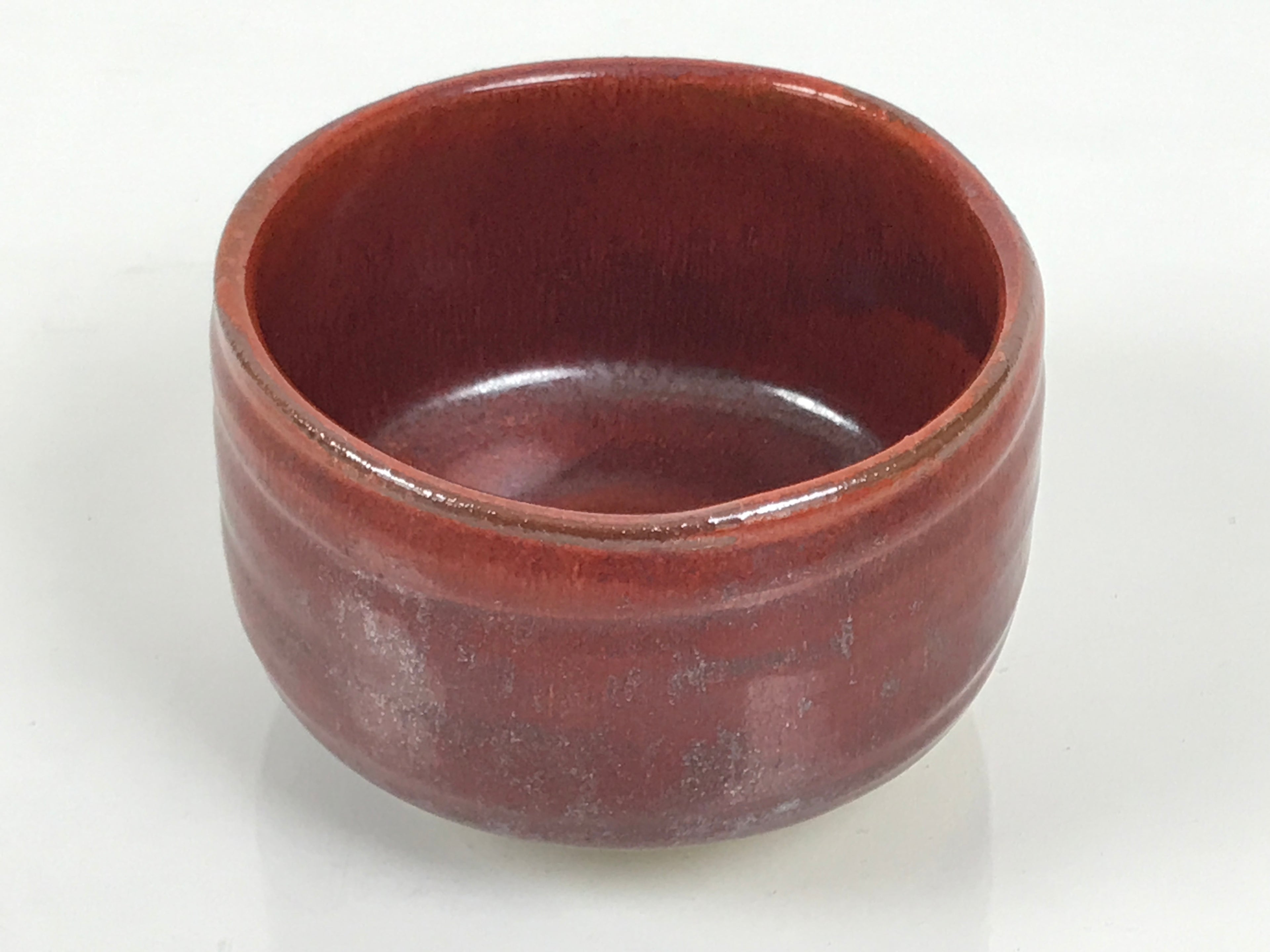 Japanese Ceramic Green Tea Bowl Matcha Chawan Vtg Pottery Glossy Brown CHB168