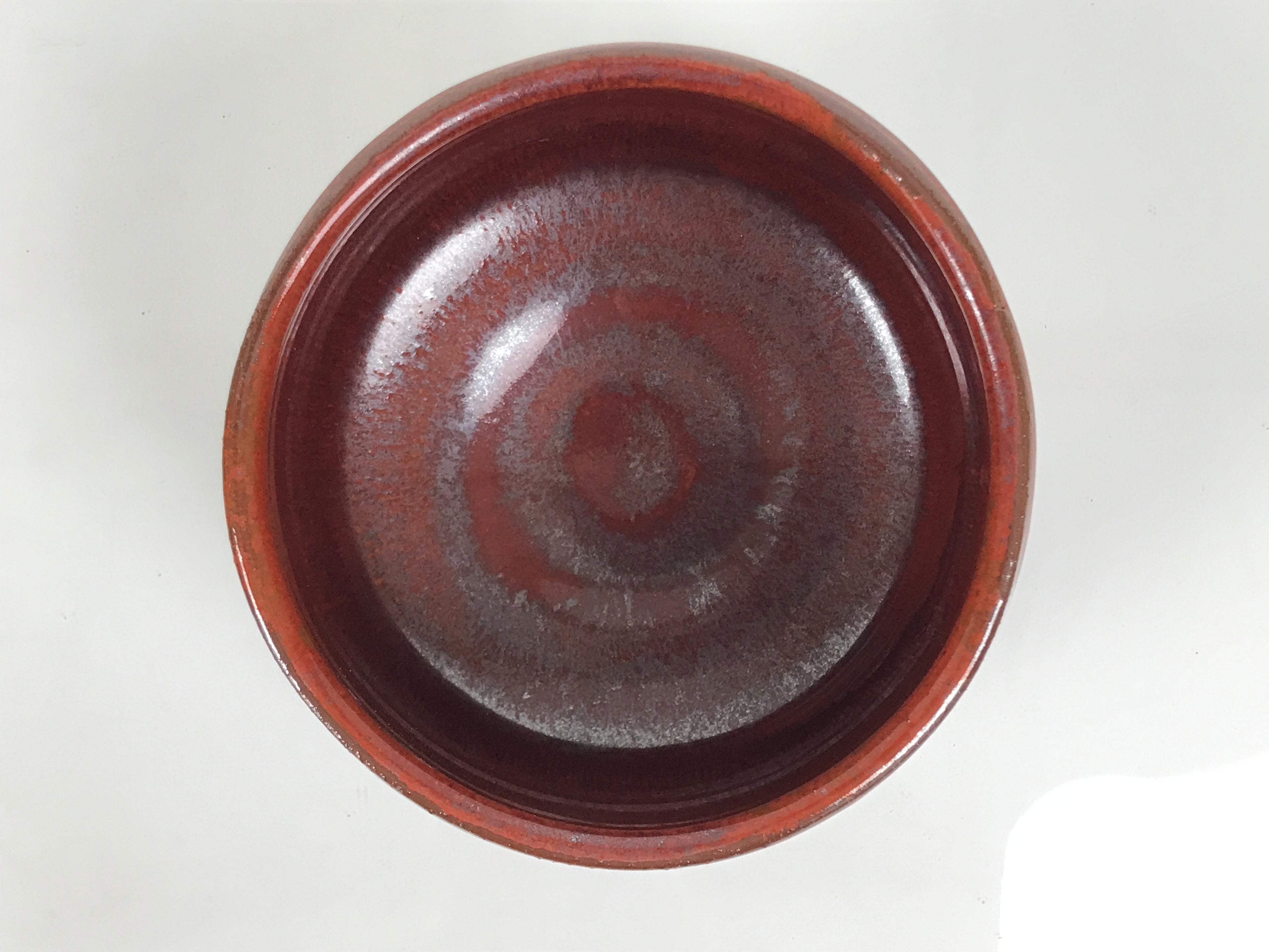Japanese Ceramic Green Tea Bowl Matcha Chawan Vtg Pottery Glossy Brown CHB168
