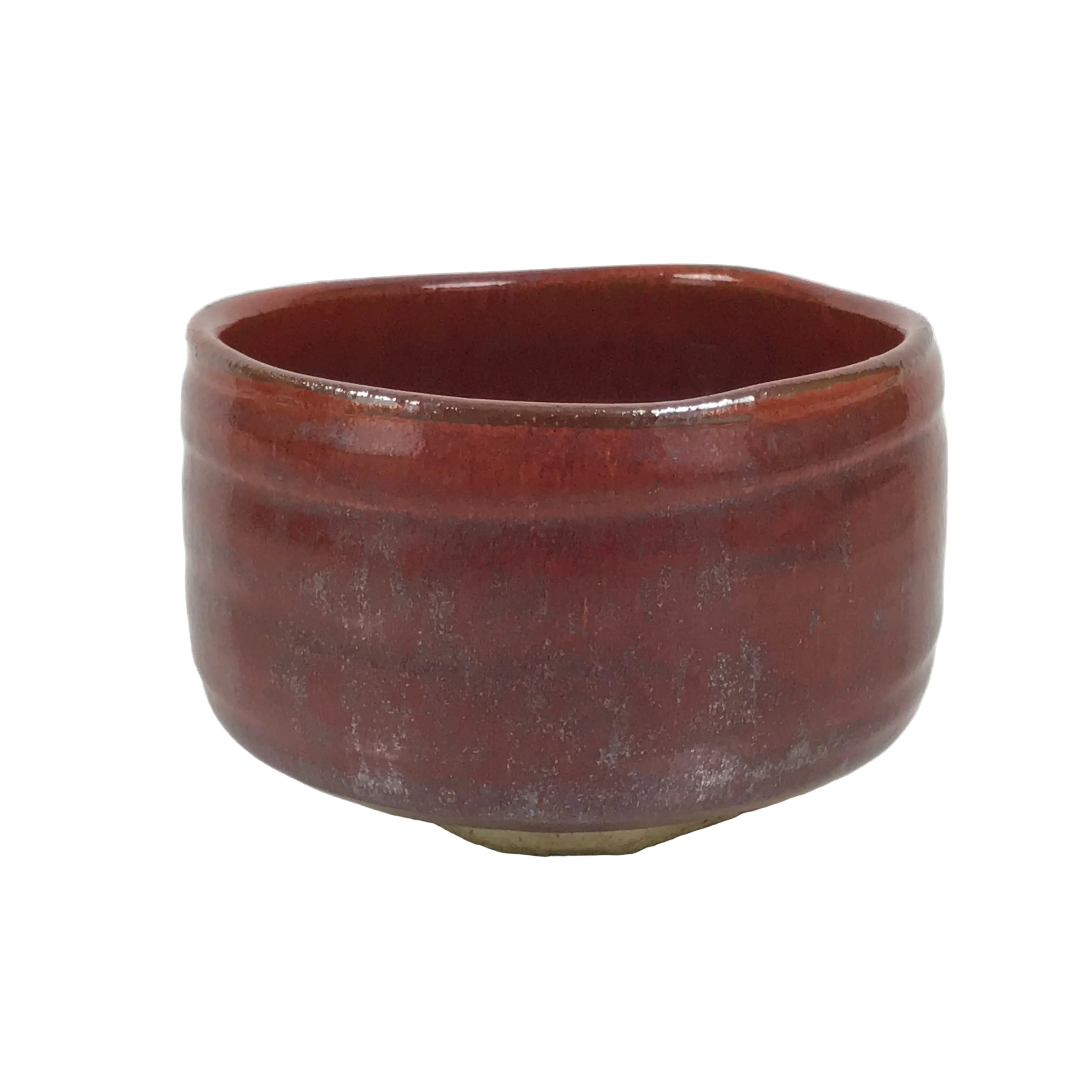 Japanese Ceramic Green Tea Bowl Matcha Chawan Vtg Pottery Glossy Brown CHB168
