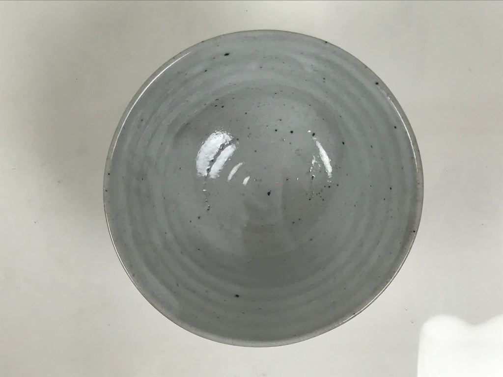 Japanese Ceramic Green Tea Bowl Matcha Chawan Vtg Pottery Gray Blue Plum CHB147