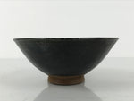 Japanese Ceramic Green Tea Bowl Matcha Chawan Vtg Pottery Gray Brown CHB119