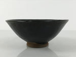 Japanese Ceramic Green Tea Bowl Matcha Chawan Vtg Pottery Gray Brown CHB119