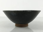 Japanese Ceramic Green Tea Bowl Matcha Chawan Vtg Pottery Gray Brown CHB119