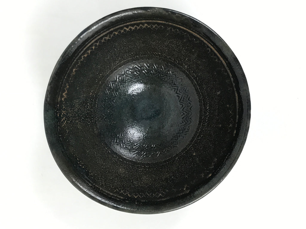 Japanese Ceramic Green Tea Bowl Matcha Chawan Vtg Pottery Gray Brown CHB119