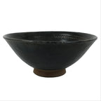 Japanese Ceramic Green Tea Bowl Matcha Chawan Vtg Pottery Gray Brown CHB119