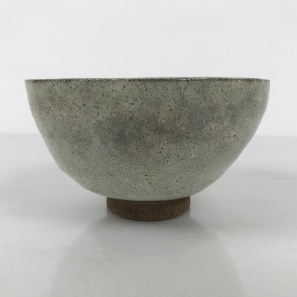 Japanese Ceramic Green Tea Bowl Matcha Chawan Vtg Pottery Gray Brown CHB124