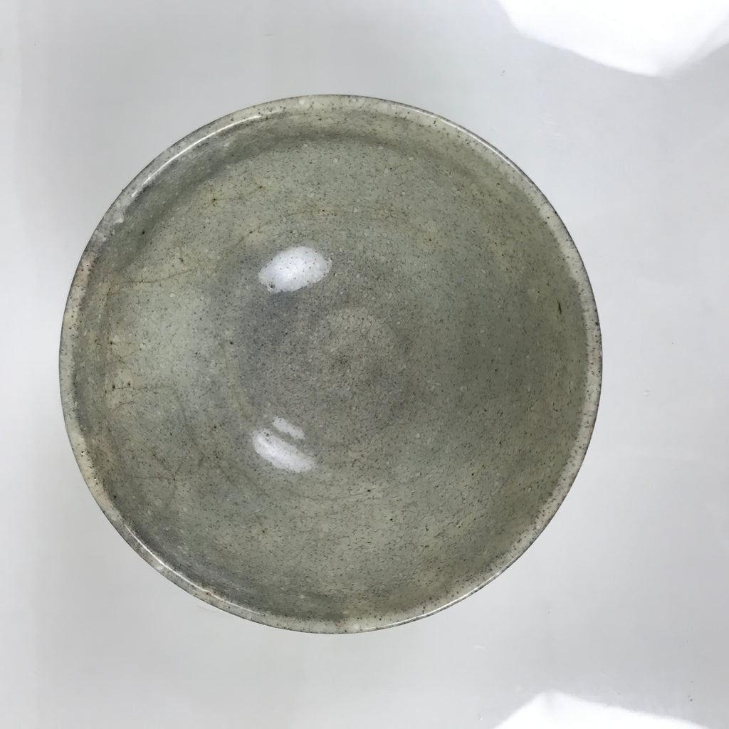 Japanese Ceramic Green Tea Bowl Matcha Chawan Vtg Pottery Gray Brown CHB124