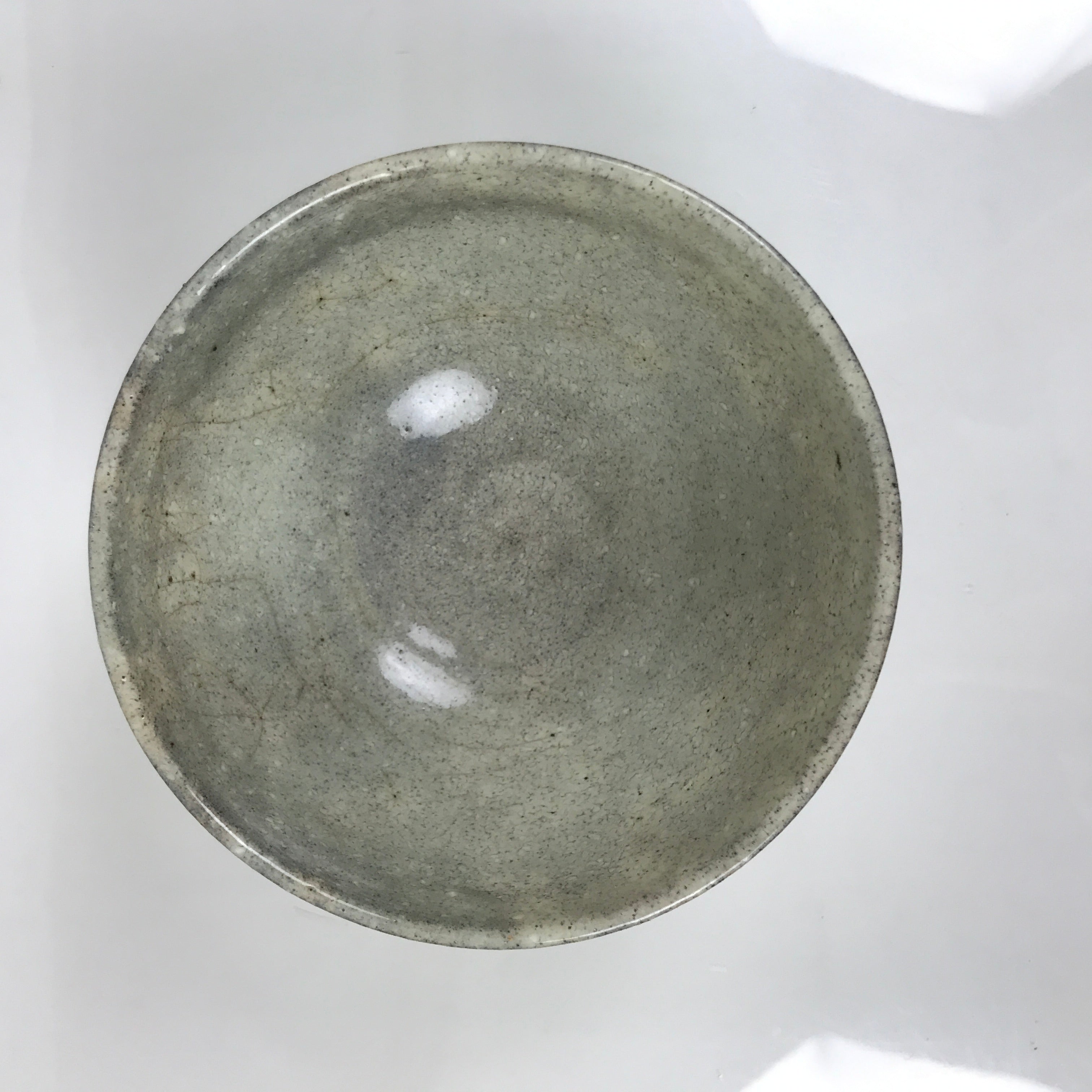 Japanese Ceramic Green Tea Bowl Matcha Chawan Vtg Pottery Gray Brown CHB124