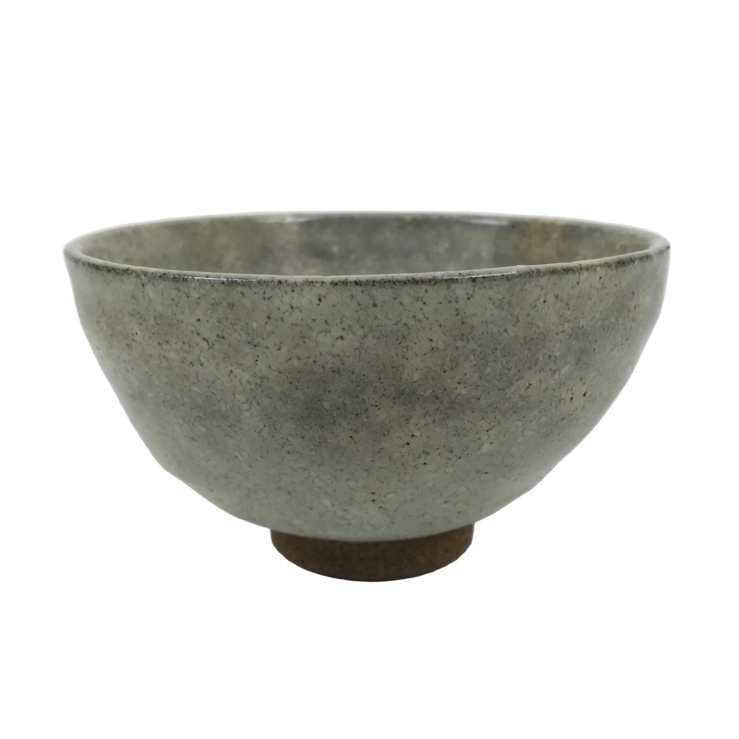 Japanese Ceramic Green Tea Bowl Matcha Chawan Vtg Pottery Gray Brown CHB124